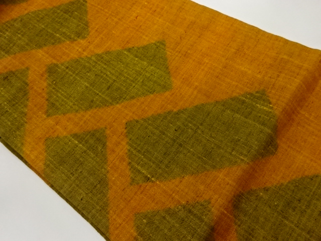 JAPANESE NAGOYA OBI / TSUMUGI / WOVEN ABSTRACT HIGAKI PATTERN